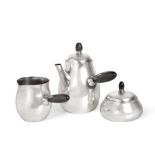 A Three-Piece Danish Silver Coffee-Service, by Georg Jensen, Copenhagen, With English Import Marks