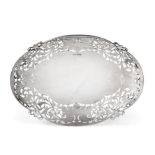 A George V Silver Bowl, by Walter and Hall, Sheffield, 1935, shaped oval and on spreading collet