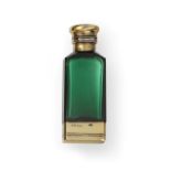 A Victorian Silver-Gilt Mounted Green Glass Scent Bottle Cum Vinaigrette, by Sampson Mordan and Co.,