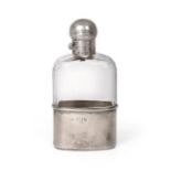 A Victorian Silver-Mounted Cut-Glass Flask, Maker's Mark Rubbed, Possibly CD or GD, London, 1892,