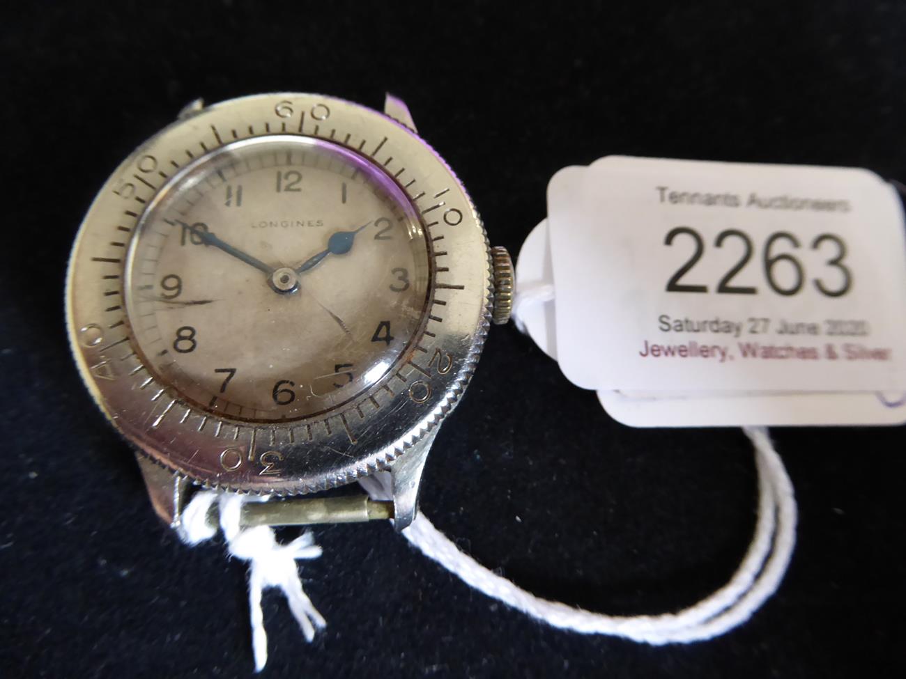 A Rare Stainless Steel Air Ministry Military Issue Pilots Wristwatch, signed Longines, Weems, - Image 2 of 14
