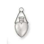 A Victorian Silver Scent-Bottle, by Sampson Mordan and Co., Chester, 1900, heart-shaped and with
