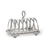 A George IV Silver Toast-Rack, by Richard Pearce and George Burrows, London, 1828, oblong and with