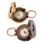 Two George V Brass Compasses, by Sampson Mordan and Co., Dated 1918, each circular and with hinged