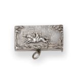 A Victorian Silver Vesta-Case, Probably by William Neale, Chester, 1889, oblong, the cover cast in