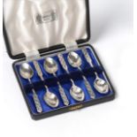 A Set of Six Elizabeth II Silver and Enamel Teaspoons, by Liberty and Co., Birmingham, 1953,