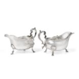 A Pair of Edward VII Silver Sauceboats, by Thomas Bradbury and Sons Ltd., London, 1909, each in