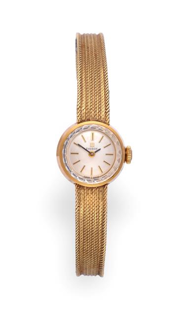 A Lady's 18 Carat Gold Wristwatch, signed Tissot, circa 1967, lever movement signed and numbered