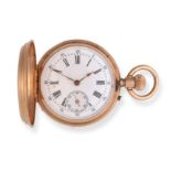 An 18 Carat Gold Full Hunter Keyless Fob Watch, signed Pateck & Cie, Geneve, circa 1890, lever