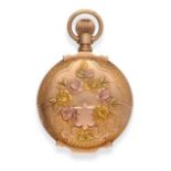 A 14 Carat Gold Full Hunter Keyless Pocket Watch, signed Elgin, 1905, lever movement signed and