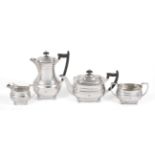 A Four-Piece George VI Silver Tea-Service, by James Dixon and Sons, Sheffield, 1938, each piece