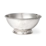 A George III Silver Bowl, by William Frisbee, London, 1802, plain tapering cylindrical and with