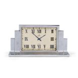An Art Deco Chrome Plated Eight Day Desk Timepiece, signed Omega, circa 1930, lever movement,