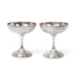 A Pair of George V Silver Cups, by Walker and Hall, Sheffield, 1914, each with shallow bowl and on