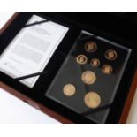 Gold Proof Set 2015, 8 coins comprising £2 with Britannia rev by Antony Dufort, £1, 50p, 20p, 10p,