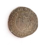 Commonwealth Halfcrown 16?? Last two digits of date worn (possibly 1653 or 1656), mm sun; contact