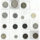 World Coins: South Africa Crown 1947, Halfcrown 1942, 1932, Switzerland 5 Francs1932, 2 Francs 1948,