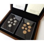 Gold & Silver Proof Set 2008 'Emblems of Britain'' comprising 2 x 7-coin sets: gold proof £1, 50p,