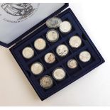 12 x Silver Proof Foreign & Commonwealth Coins in the Series ' Ships & Explorers' comprising: