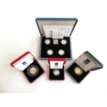 7 x Sterling Silver Proof Piedfort Coins comprising: 4 x £1 collection 1994-1997 heraldic reverses