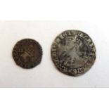 Mary I hammered Groat London Mint S2492 Fine and James I Halfgroat First bust II behind headmm