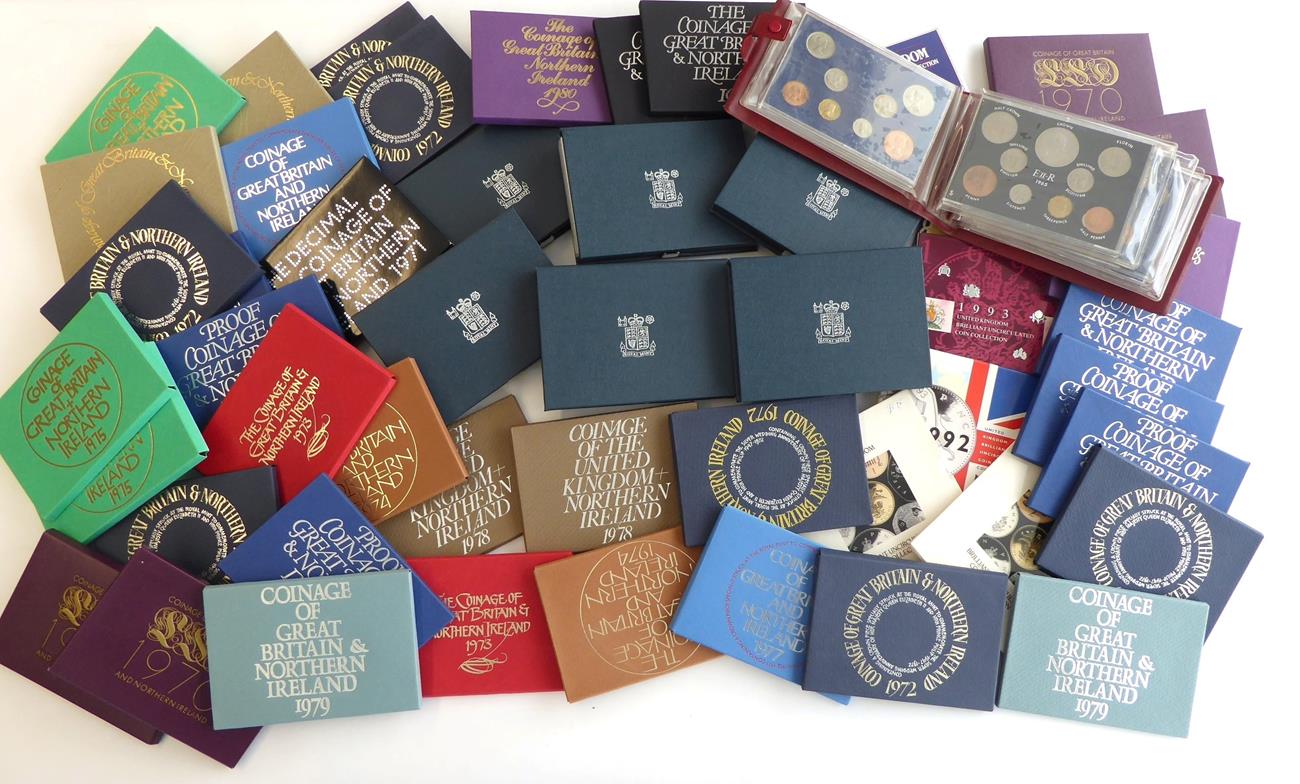 43 x UK Proof Sets comprising: 1970(x4), 1971, 1972(x7), 1973(x2), 1974(x2), 1975(x3), 1976(x2),