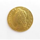 George II Guinea 1734 Second Young Laur. Head F+ S3674