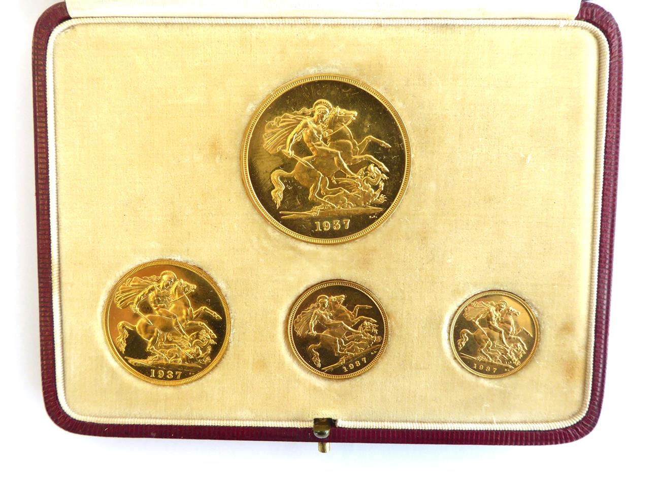 1937 George V Four Coin Gold Proof Set As issued in official original box of issue