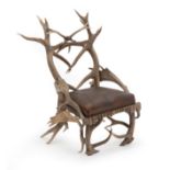 Antler Furniture: An Antler Low Armchair, Probably English or Scottish, circa 1860-1870, of open