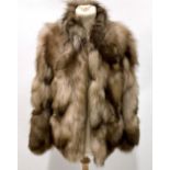 A Lightweight Brown Tipped Fox Fur Jacket
