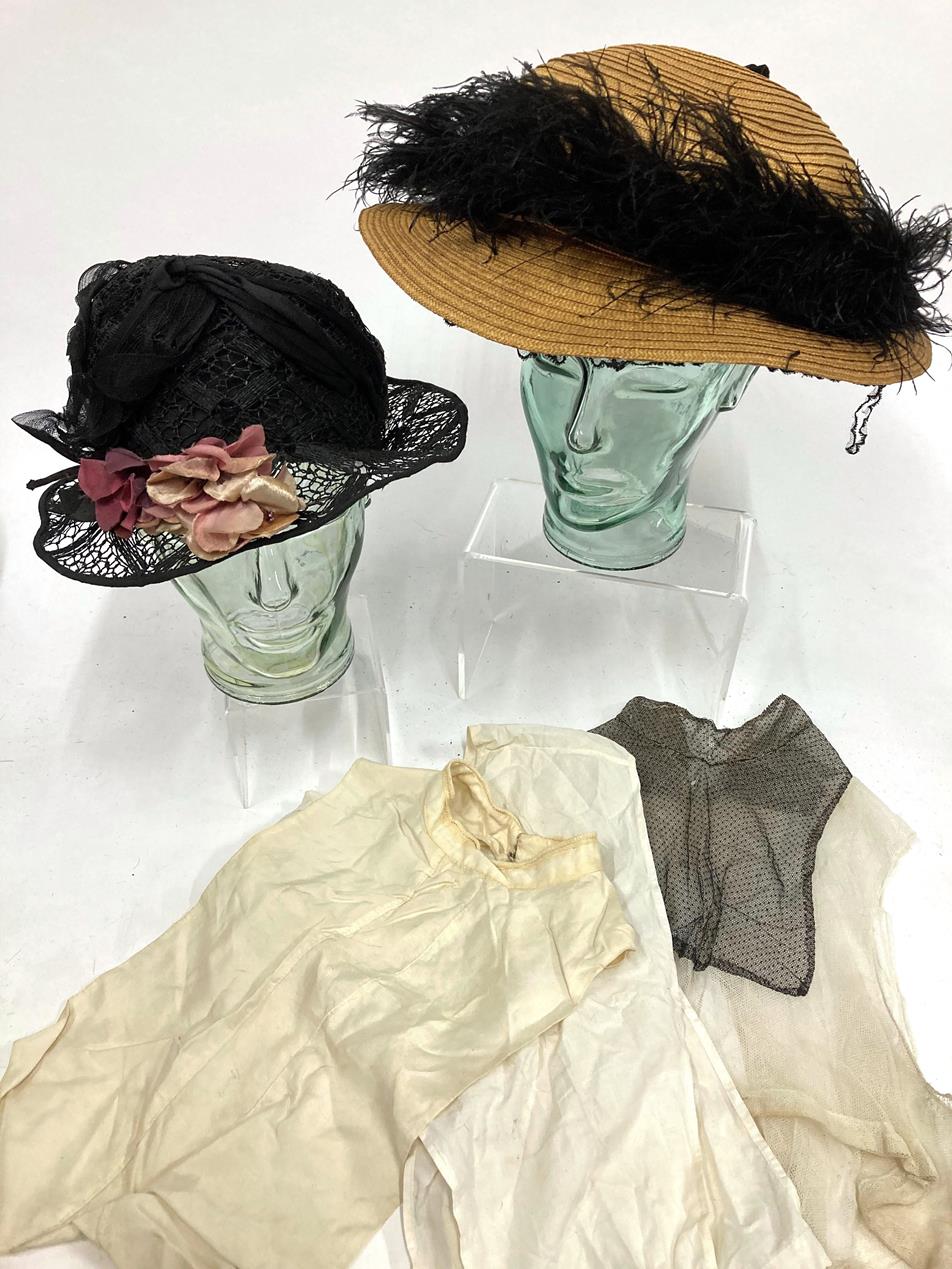 Late 19th Century/Early 20th Costume and Accessories, including lady's black silk bodice with bead - Image 5 of 11