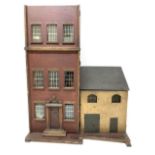 Late 19th Century Dolls House, comprising a wooden three storey brick painted Victorian style town