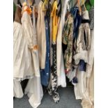 Assorted theatrical costume comprising a white Marilyn Monroe Dress, Tudor style doublet outfit etc;