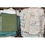 Assorted linen, textiles, bed covers, curtains etc (9 boxes)