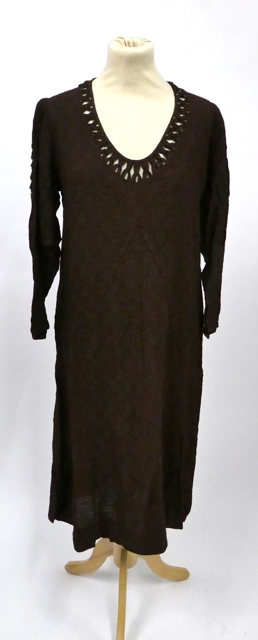 Assorted 1930/1940s Evening and Cocktail Dresses, including a crepe full length dress in pale - Image 3 of 5