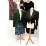 Circa 1900-1960s Assorted Costume and Accessories, including a 1940s wedding dress, printed cotton