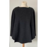 A Circa 2000 Burberry Lady's Grey Wool Poncho lined in beige wool This poncho was a sample which was