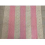 Late 19th Century Strippy Quilt, comprising pink and violet coloured floral sprigged stripes, within