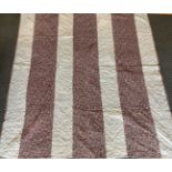 Early 20th Century North Country Strippy Quilt, in grey and mauve sprigged floral printed cottons,