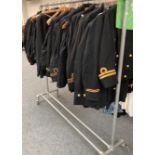 Assorted military jackets, wool trousers some with red or white stripes to the side, others etc (one