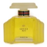 Gucci No. 3 Large Advertising Display Dummy Factice, the glass bottle with stepped frosted shoulders