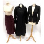Circa 1940s and Later Ladies Day Wear, including an Alexon moygashel blue two piece skirt suit