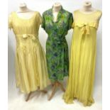 Assorted Circa 1950s and Later Ladies' Day and Evening Dresses, comprising blue and white floral