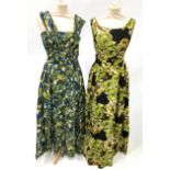 Circa 1950s Ladies Cocktail and Evening Dresses, comprising a Selita Model gold brocade full