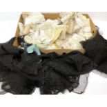 Assorted Mainly Early 20th Century Mixed Lace, comprising black lace including La Puy part