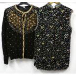 Assorted 1950s Sequinned and Bead Cardigans and Shell Tops, comprising evening cardigans with