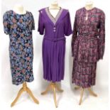 Assorted Circa 1940/50s Ladies Costume, comprising a green brocade dress with elbow length