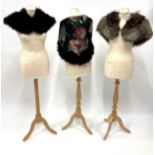 Circa 1920s and 1930s Costume, including silver fox shoulder capelet; a cut and printed velvet