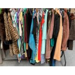 Assorted mainly mid 20th century costume including a CC41 brown faux fur jacket, two faux leopard