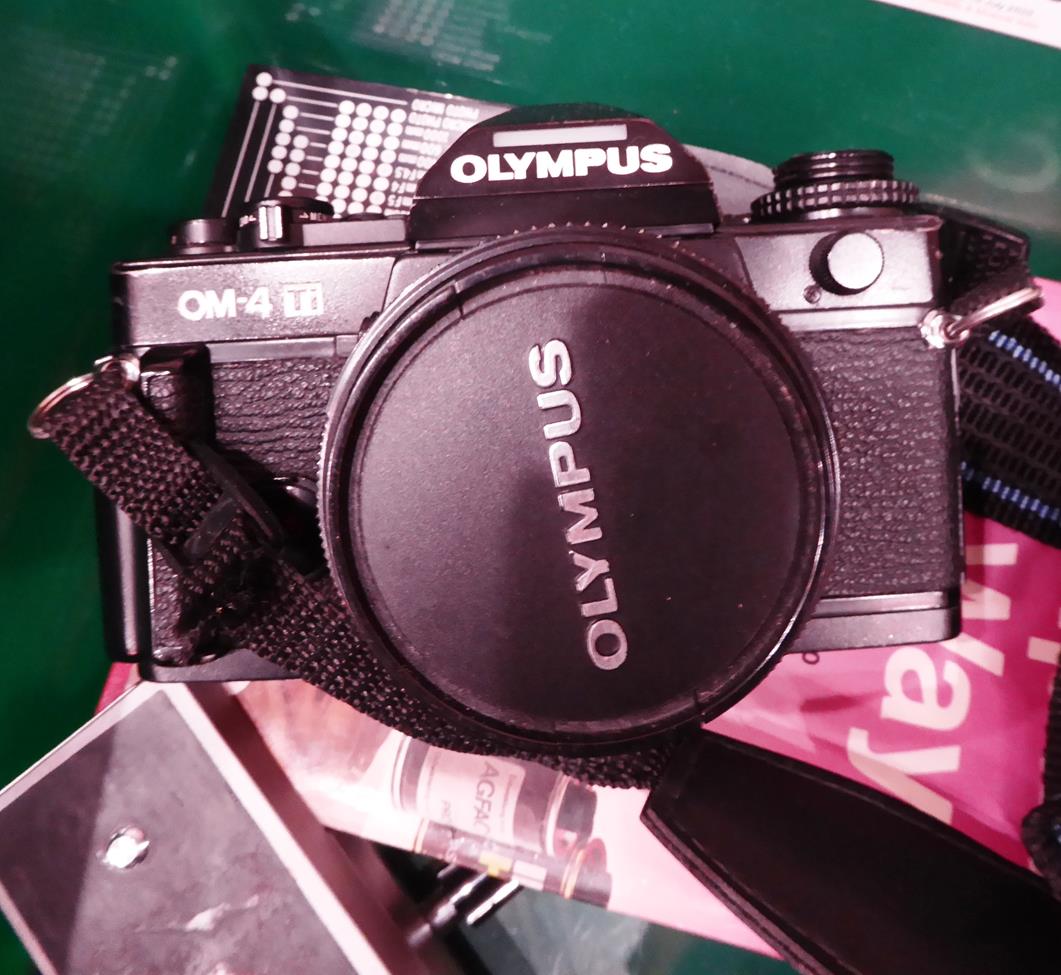 Olympus OM4-Ti Camera no.1191727 with Zuiko Auto-S f1.8 50mm lens; Vivitar Series II f5.6-8 100- - Image 2 of 8
